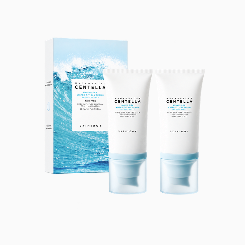 SKIN1004 Madagascar Centella Hyalu-Cica Water-Fit Sun Serum SPF50+ PA++++ Twin Pack — 2 × 50 ml