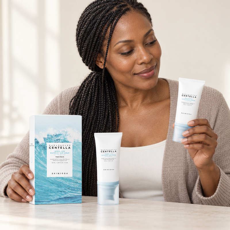 SKIN1004 Madagascar Centella Hyalu-Cica Water-Fit Sun Serum SPF50+ PA++++ Twin Pack — 2 × 50 ml - Image 2